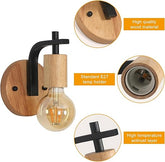 2 Pack Metal Vintage Wood Indoor Wall Sconce
